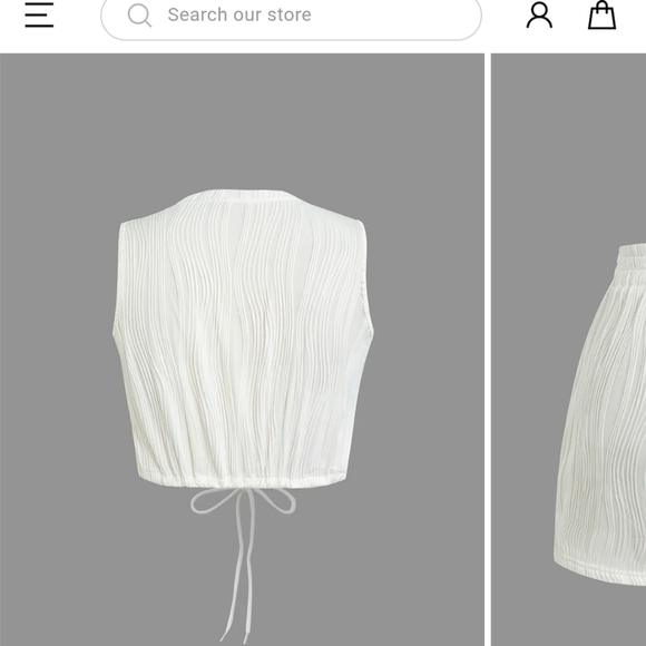 Micas NWTs Textured Sleeveless Crop Top & Short Set - Picture 4 of 7